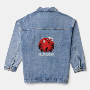 Chaqueta Vaquera Vector Cementerio Espeluznante Noche de Halloween