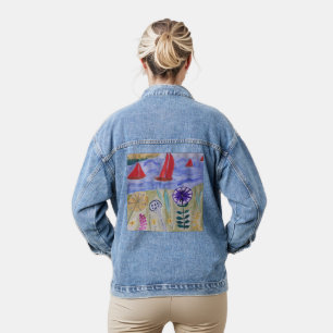 Chaqueta Vaquera Velas y flores rojas