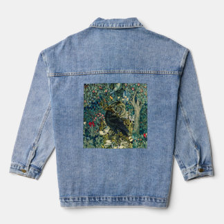 CHAQUETA VAQUERA VERDAD, ANIMALES FORESTALES, RAVEN EN FLORAL VERDE