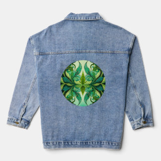 Chaqueta Vaquera Verde tropical decorativo