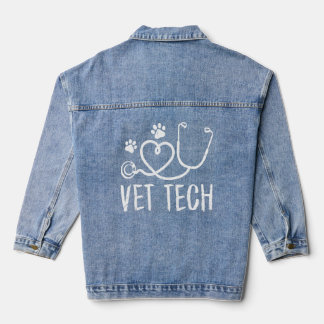 Chaqueta Vaquera Vet Tech Love Animals Paw Print Vettechlif
