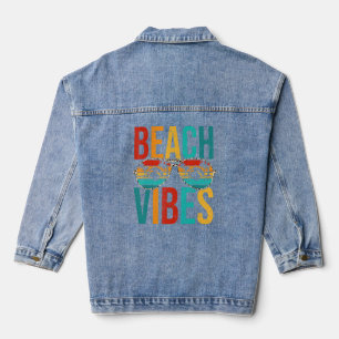 Chaqueta Vaquera Vibes de playa Retro Gafas de sol de verano felice