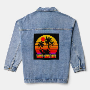 Chaqueta Vaquera Vibraciones Salvajes Retro de Verano con Diseño de