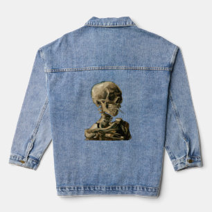Chaqueta Vaquera Vincent van Gogh - Calavera con cigarrillo en llam