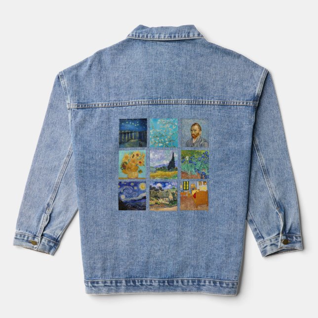 Chaqueta Vaquera Vincent Van Gogh - Cuadrícula de obras maestras (Reverso )