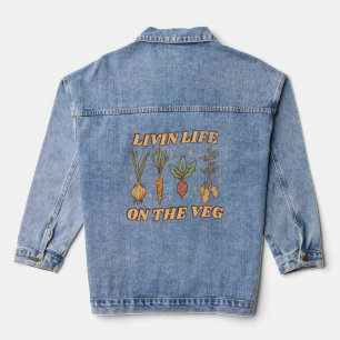 Chaqueta Vaquera Vivir La Vida En El Jardín Vegetal Vegan Pun