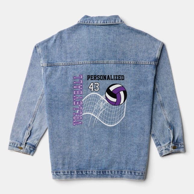 Chaqueta Vaquera Voleibol personalizado - púrpura (Reverso )