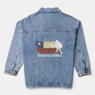 Chaqueta Vaquera Voleibol playa Bandera de Chile Amor Voleibol