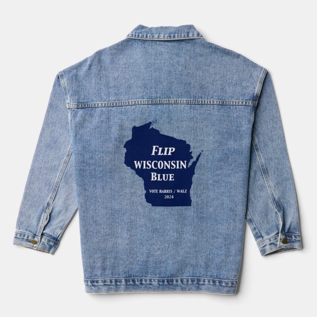 Chaqueta Vaquera Voltear Wisconsin Blue en 2024 (Reverso )