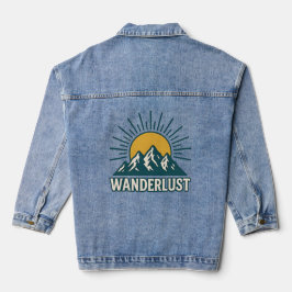 Chaqueta Vaquera Wanderlust Retro Teal Mountain Sunrise | Hiking