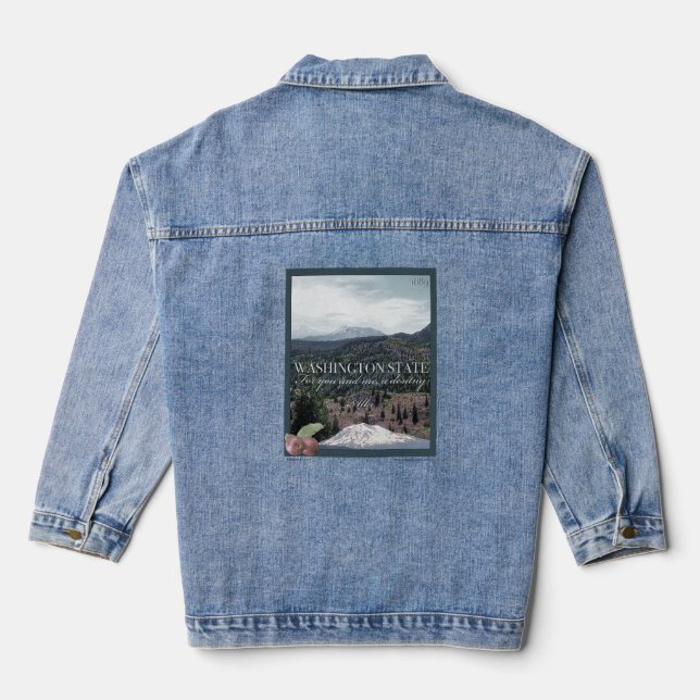 Chaqueta Vaquera Washington State Poster Art (Reverso )
