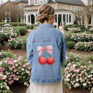 Chaqueta Vaquera Watercolor Coquette Cherries