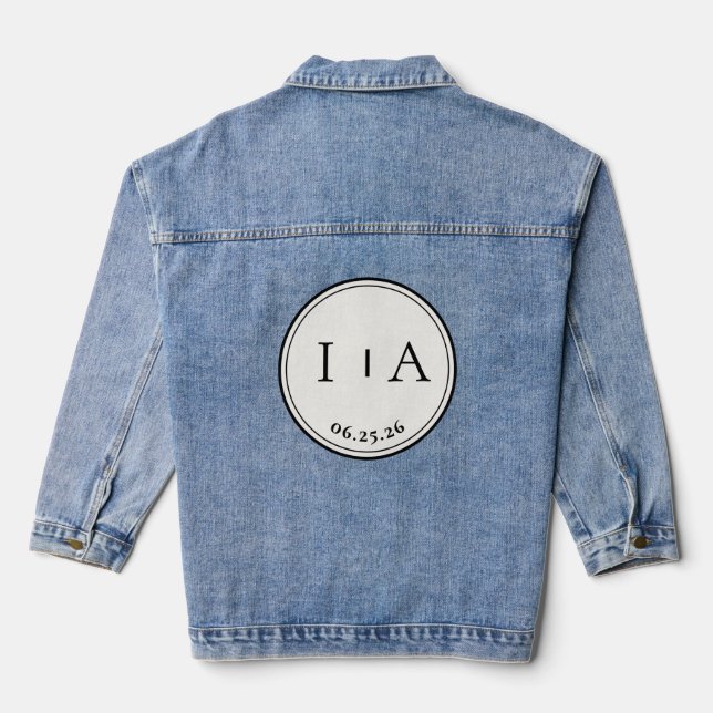Chaqueta Vaquera Wedding Date and Initials Bride's Personalized (Reverso )