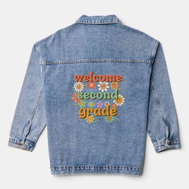 CHAQUETA VAQUERA WELCOME SECOND  GRADE  BACK TO SCHOOL FIRST DAY (Reverso )
