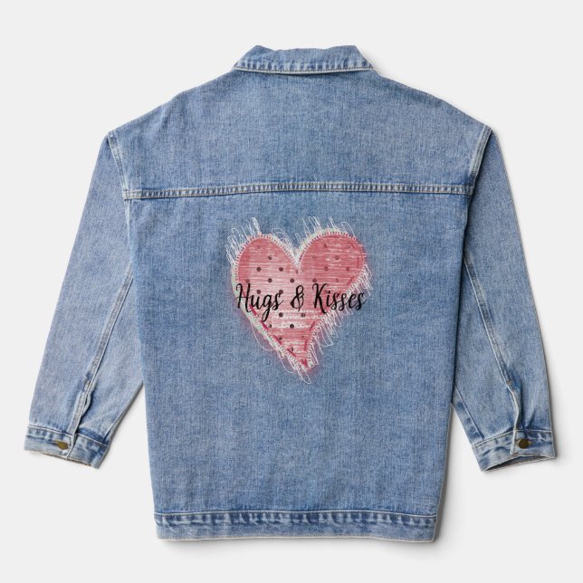 Chaqueta Vaquera Whimsical Pink Dotted Heart (Reverso )