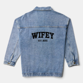 Chaqueta Vaquera Wifey Est estilo Varsity. Año mínimo Minimalista