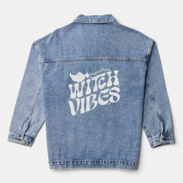 Chaqueta Vaquera Witch Vibes Halloween Magic Broom (Reverso )