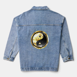 Chaqueta Vaquera Yin Yang dorado sobre negro
