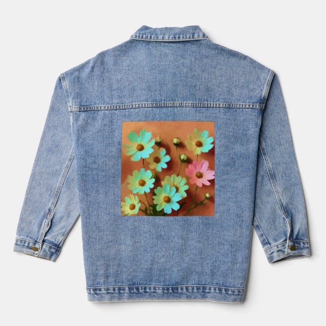 Chaqueta Vaquera Zinnia Elegans Flores (Reverso )