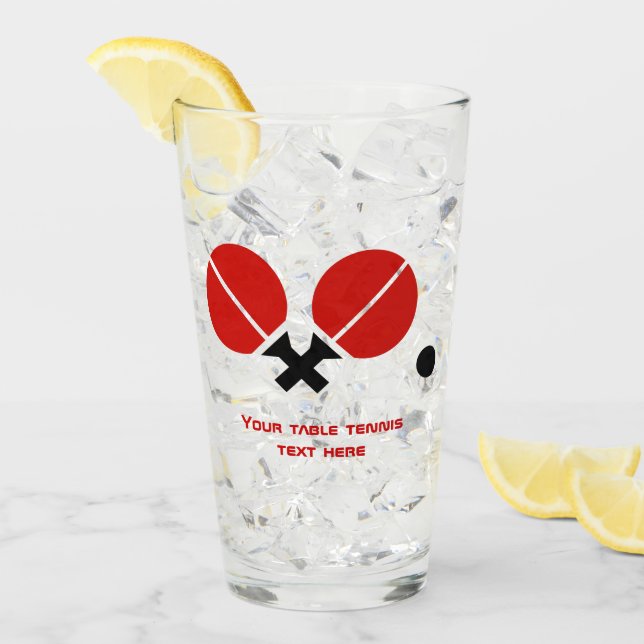 Chaquetas de tenis de mesa y pelota de negro, rojo (Anverso (hielo))