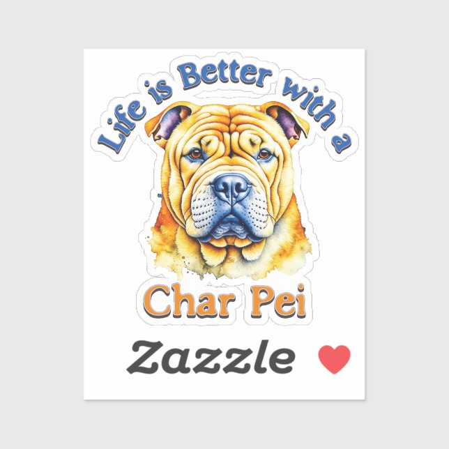 Char Pei Dog Lover pegatina decal, madre de perro, (Hoja)