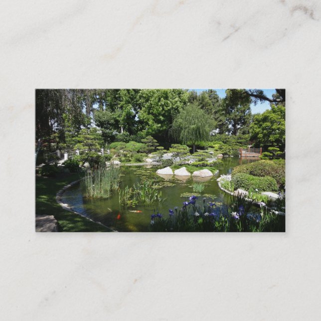 Charca de Koi del jardín y tarjeta de visita (Anverso)