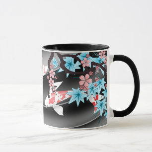 Charca de Koi - primavera - taza del diseño del