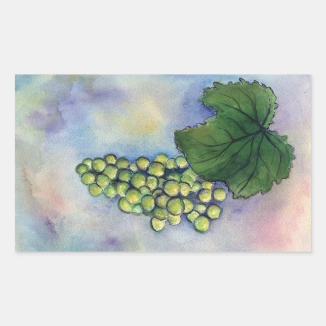 Chardonnay Wine Art Green Grapes Pegatinas (Anverso)