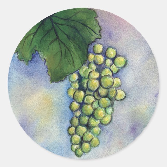 Chardonnay Wine Grapes Pegatina (Anverso)
