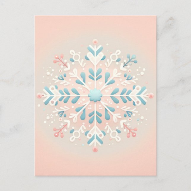 Charla de copo de nieve rosa Invitación a ducha de (Anverso)