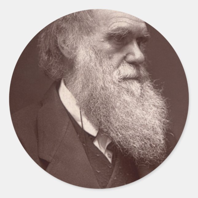 Charles Darwin Pegatina (Anverso)