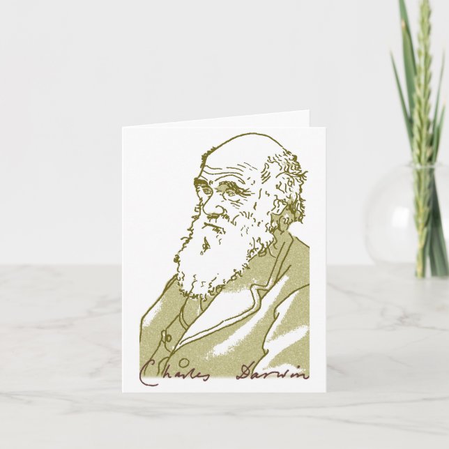 Charles Darwin. Tarjeta de nota (Anverso)
