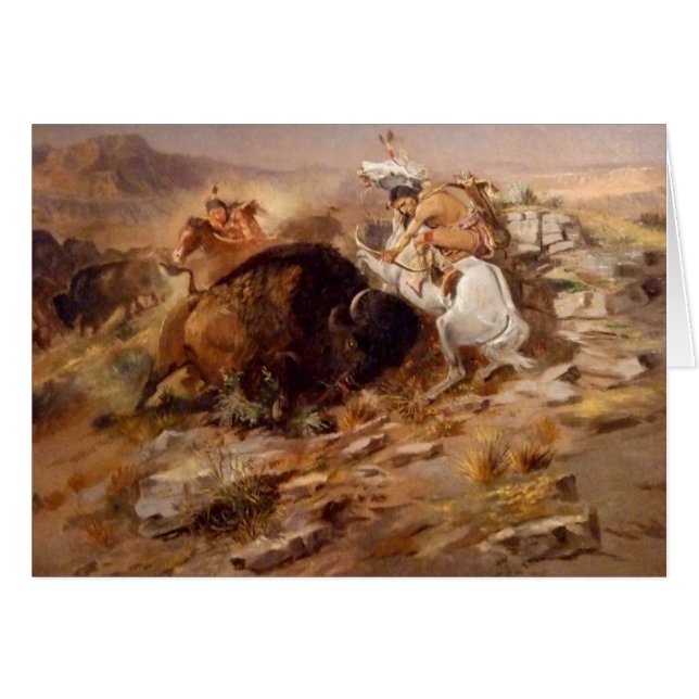 Charles Marion Russell - caza del búfalo (Anverso (Horizontal))