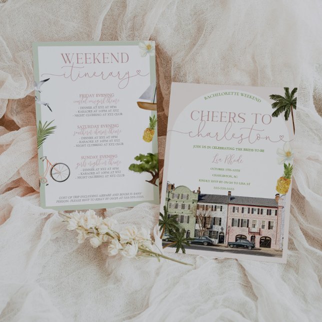 Charleston SC Bachelorette Invitación e Itinerario (Subido por el creador)