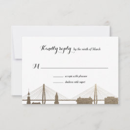 Charleston South Carolina Faux Gold Rsvp Card