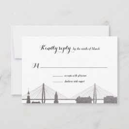 Charleston South Carolina Faux Silver Rsvp Card