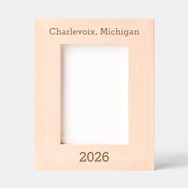 Charlevoix Michigan - Marco grabado con láser (Anverso)