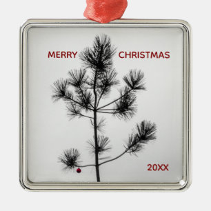 Charlie Brown Style Ornamento rojo árbol de Navida