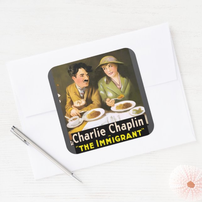 Charlie Chaplin/El Pegatina Inmigrante (Sobre)