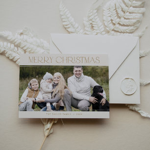 CHARLIE Gold Family Photo Vintage Feliz Navidad
