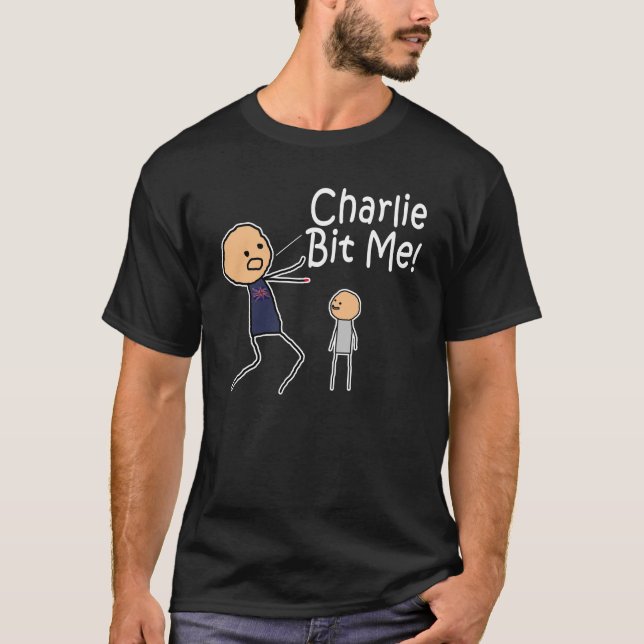 Charlie me mordió camiseta oscura (Anverso)