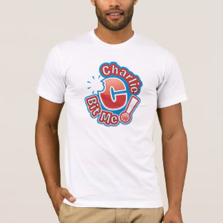 Charlie me mordió logotipo de la camiseta redondo
