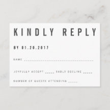 Charlie Minimalista RSVP Card