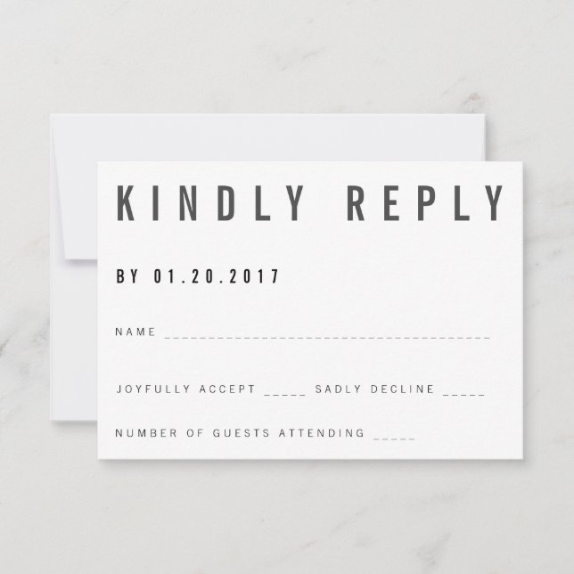 Charlie Minimalista RSVP Card (Anverso)