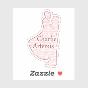 Charlie y Artemis Personalizado-Cut Vinyl Pegatina