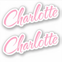 Charlotte Nombre decorativo en Pegatina rosa x2