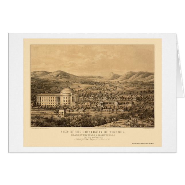Charlottesville, mapa panorámico del VA - 1856 (Anverso (Horizontal))
