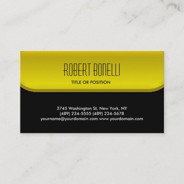 Charm Black Yellow Pattern Standard tarjeta de vis (Anverso)