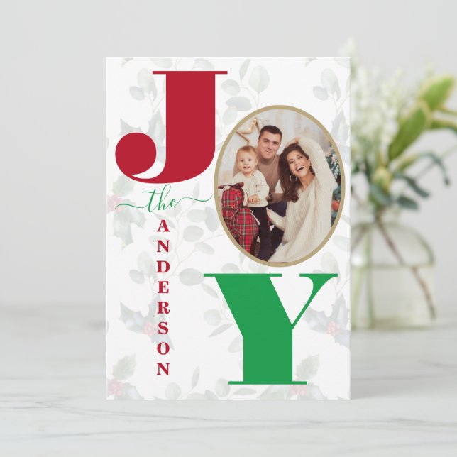 Charm Colorful Joy Script Navidades Tarjeta de vac (Anverso de pie)