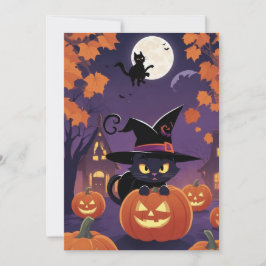 Charm de gato negro - Tarjeta de regalo de Hallowe